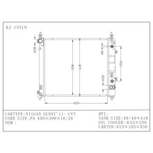 Radiador de aluminio automático del proveedor de China para Nissan Sunny ′ 11- CVT